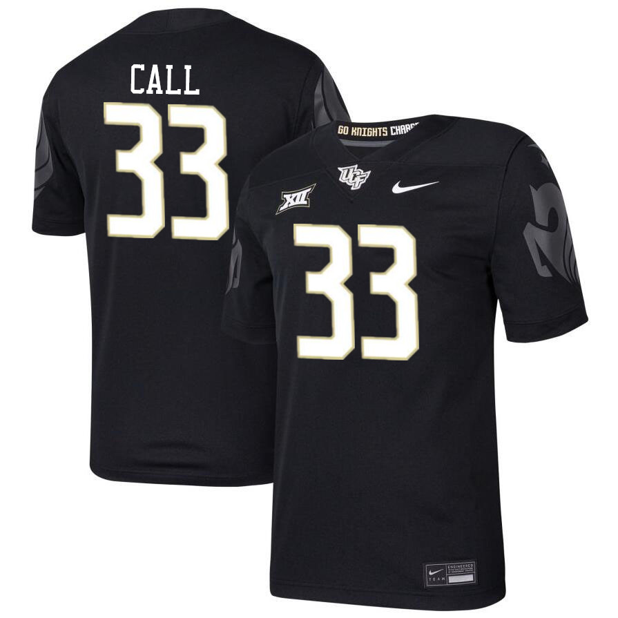 Men #33 Kaven Call UCF Knights Big 12 Conference College Football Jerseys Stitched-Black